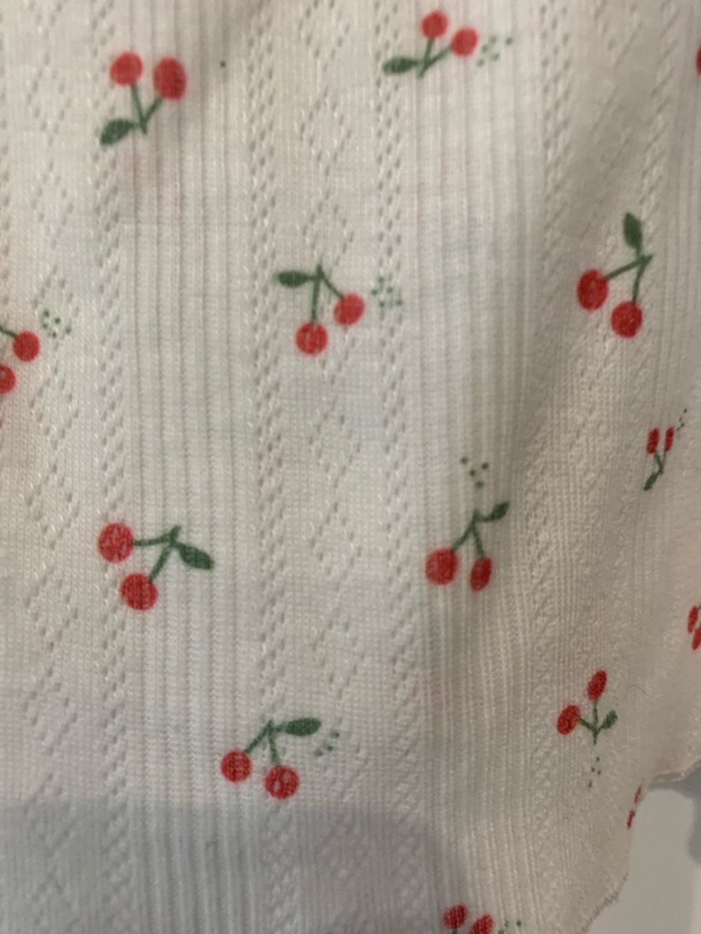 Davy White Cherry-Print Lace Trim Camisole S NWT - Picture 3 of 5